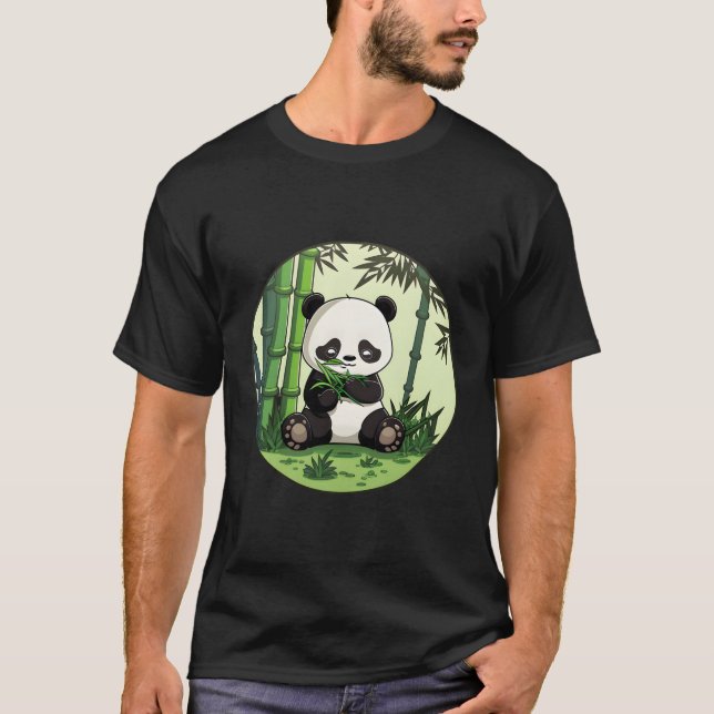 Camiseta Panda Munchies Kawaii Tomando El Bosque De Bambú C (Anverso)