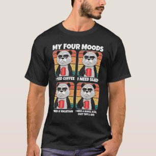 Camiseta Panda My Four Moods Necesita Café Vacaciones Para 