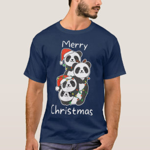 Camiseta Panda Navidades Animales De Árbol De Navidad Cute 