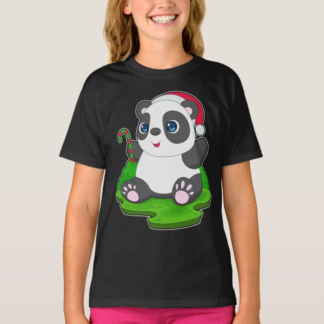Camiseta Panda Navidades Candy cane (Anverso)