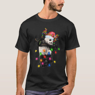 Camiseta Panda Navidades enciende el árbol divertido Santa 