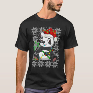 Camiseta Panda Navidades enciende reno Santa Hat Panda Ug