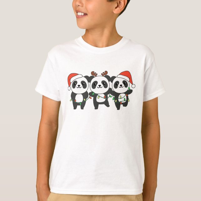 Camiseta Panda Navidades Navidades Animales Cute Pandas (Anverso)
