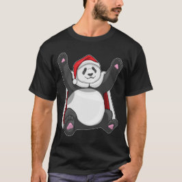 Camiseta Panda Navidades Santa hat