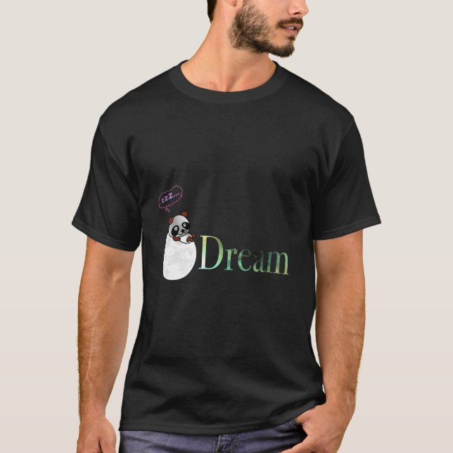 Camiseta Panda On A Moon T Dreams Kawaii (Anverso)