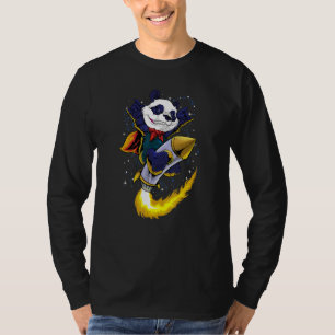 Camiseta Panda On Rocket Space Sad Estética Edgy Streetwea