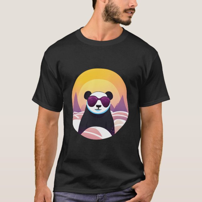 Camiseta Panda On Vacation Wearing Sunglasses (Anverso)