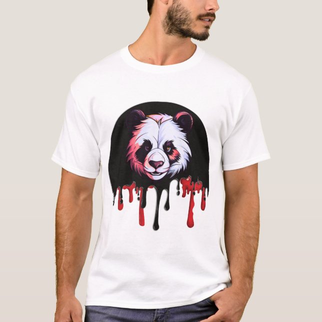 Camiseta Panda oscuro con sangre goteante (Anverso)