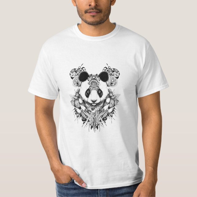 Camiseta Panda Oso Naturaleza animal salvaje Ilustracion ar (Anverso)