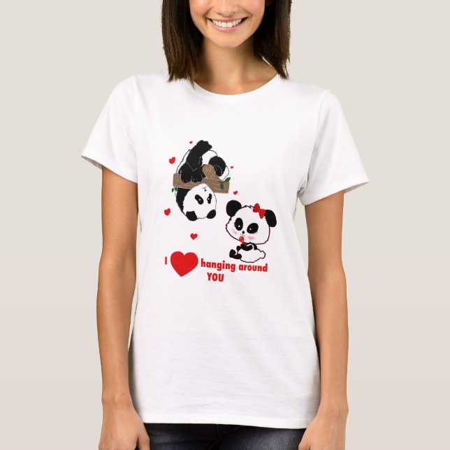 Camiseta Panda oso Pareja de Amor - Idea de regalo de hombr (Anverso)