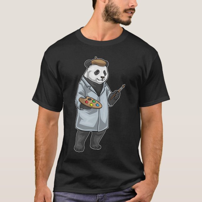 Camiseta Panda Painter Paintbrush Painting (Anverso)
