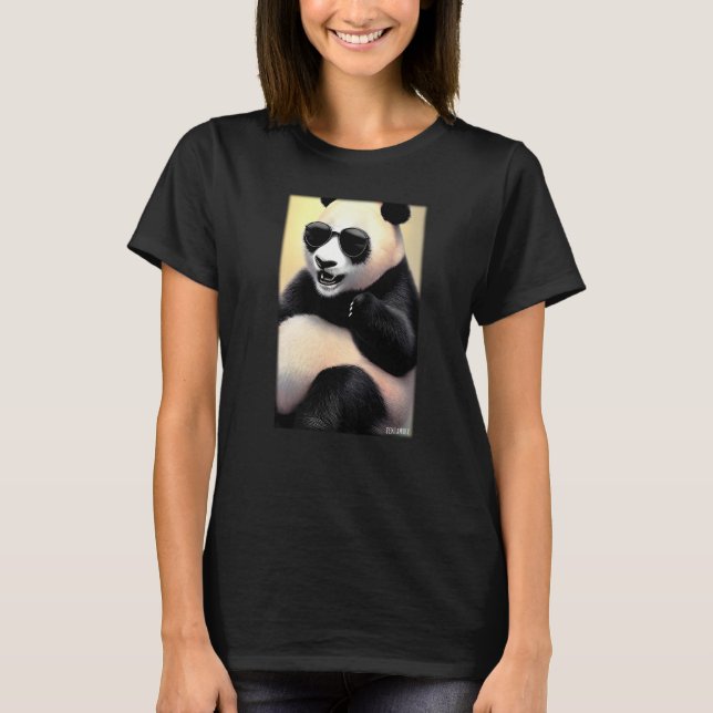 Camiseta Panda Panda Bear gafas de sol Vida salvaje Zoológi (Anverso)