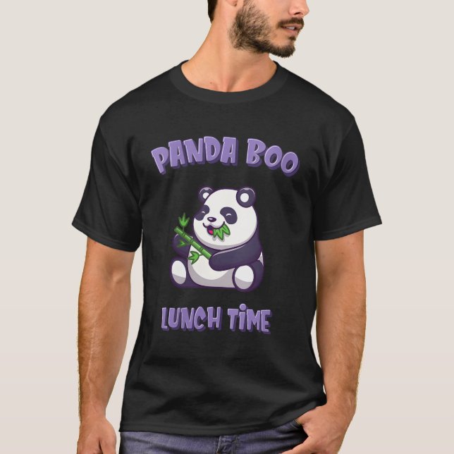 Camiseta Panda Pandaboo Comer Bambú Grass Lunchtime (Anverso)