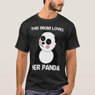 Camiseta Panda Para Mamá Mujeres De Oso Blanco Negro