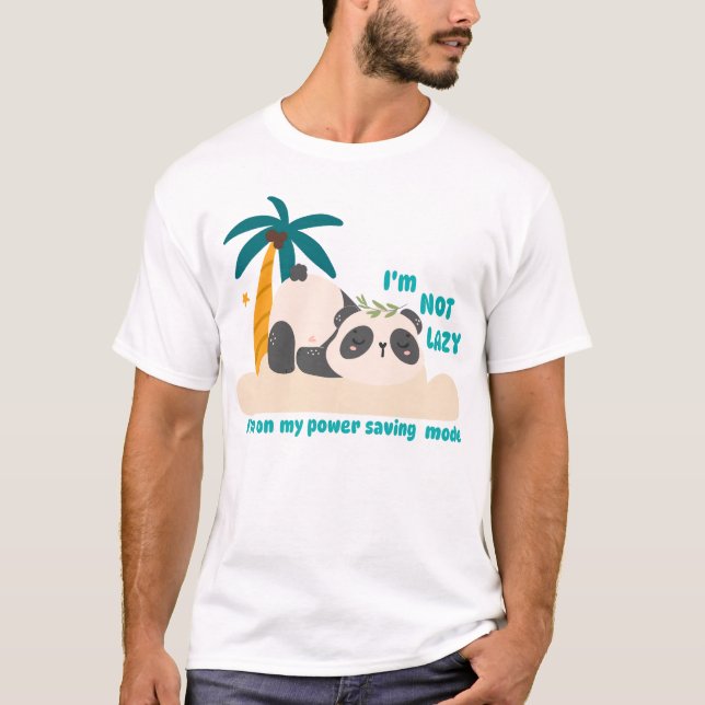 Camiseta Panda perezoso adorable (Anverso)