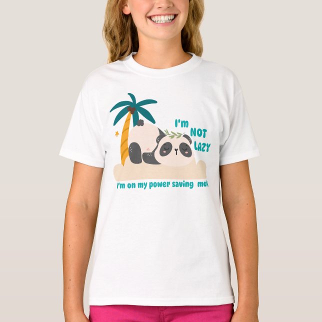Camiseta Panda perezoso adorable (Anverso)