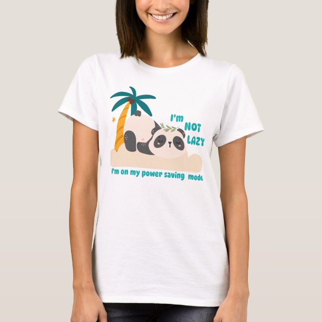 Camiseta Panda perezoso adorable (Anverso)