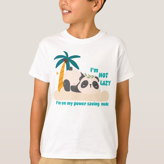 Camiseta Panda perezoso adorable (Anverso)