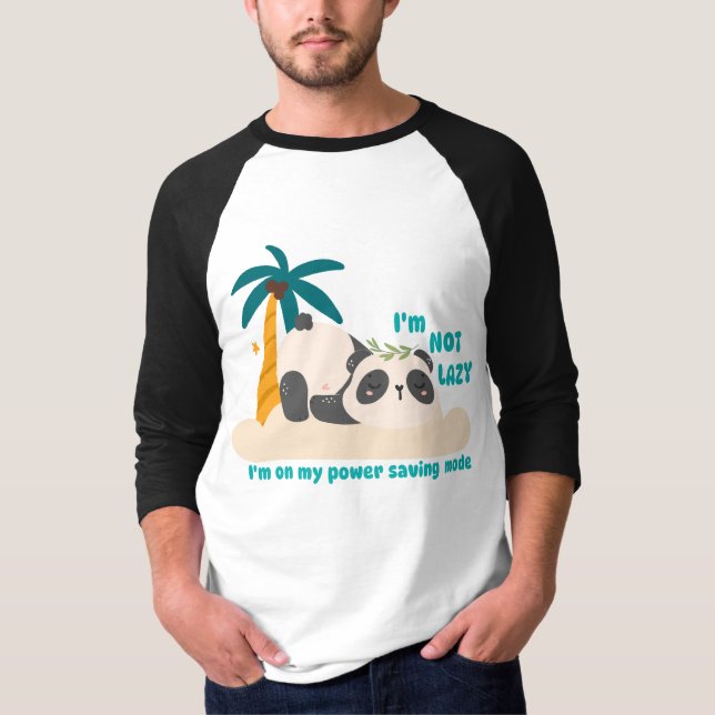 Camiseta Panda perezoso adorable (Anverso)