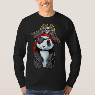Camiseta Panda Pirate Jolly Roger Skull de la bandera del d