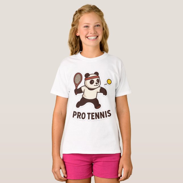 Camiseta Panda Pro Tennis Pegatina - Diseño Deportivo Cuto (Anverso completo)