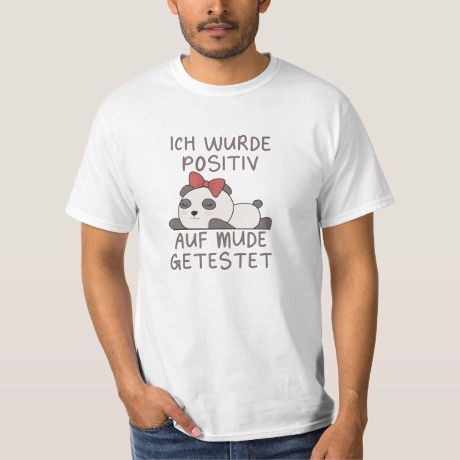Camiseta Panda Probó Positivo Para Dormir Cansado (Anverso)