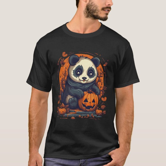 Camiseta Panda Pumpkin Panda Halloween (Anverso)