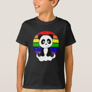 Camiseta Panda Purpurina arcoiris Kawaii Pandas colorido