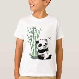 Camiseta Panda que come el bambú