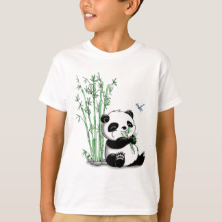 Camiseta Panda que come el bambú