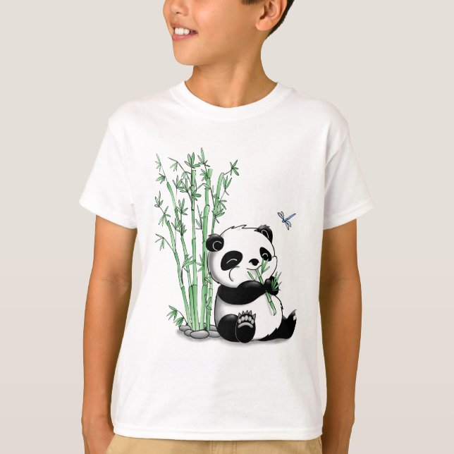 Camiseta Panda que come el bambú (Anverso)