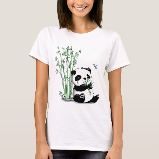 Camiseta Panda que come el bambú (Anverso)