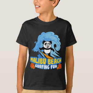 Camiseta Panda que practica surf de la playa de Malibu