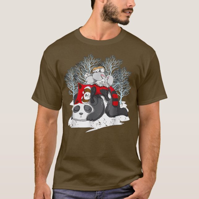 Camiseta Panda Red Panda Rabbit Hamster Pyramid Dormido (Anverso)