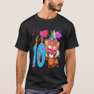 Camiseta Panda Rojo 10 Años Tengo 10