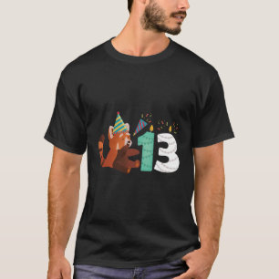 Camiseta Panda Rojo 13.º Animal De Pandas Rojo Divertido