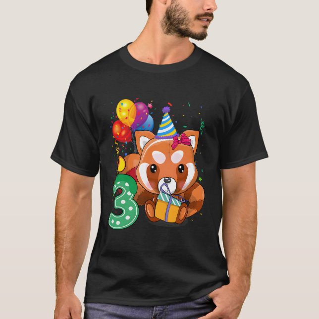 Camiseta Panda Rojo 3er. Tengo 3 Py (Anverso)