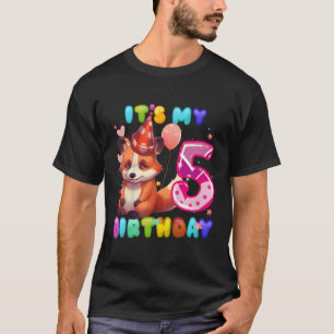 Camiseta Panda Rojo 5.º Tengo 5 Años