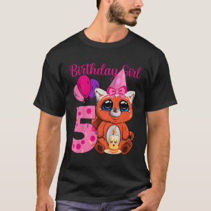 Camiseta Panda Rojo 5.º Tengo 5 Años