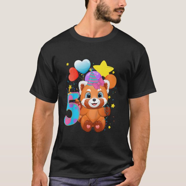 Camiseta Panda Rojo 5.º Tengo 5 Py (Anverso)
