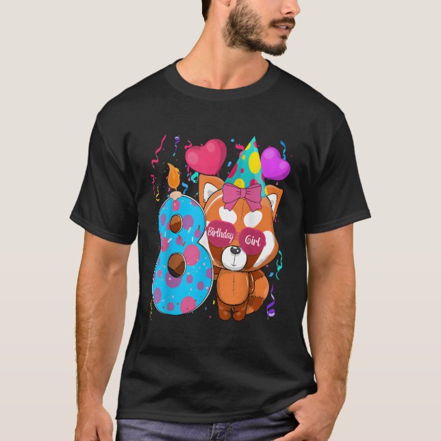 Camiseta Panda Rojo 8.º Tengo 8 Py (Anverso)