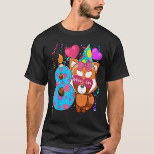Camiseta Panda Rojo 8 Años Nacimiento de Chicas de 8 Años