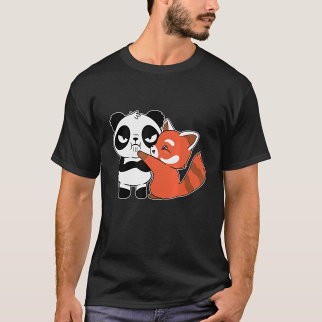 Camiseta Panda Rojo Abraza Panda Bear Super Cute Panda (Anverso)