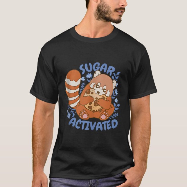 Camiseta Panda rojo activado con azúcar (Anverso)