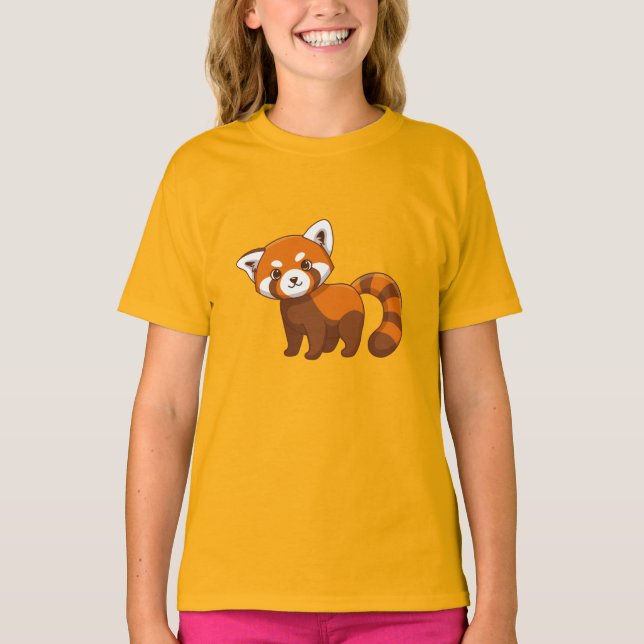 Camiseta Panda Rojo Adorable (Anverso)
