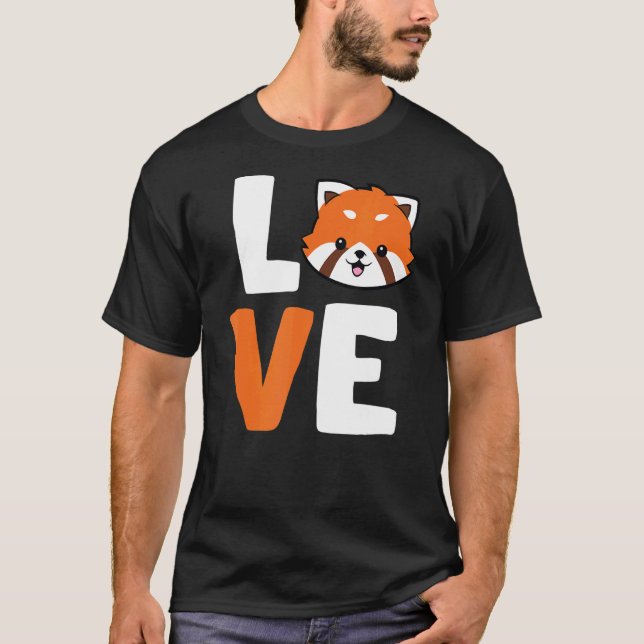 Camiseta Panda Rojo Amor Animal Panda (Anverso)