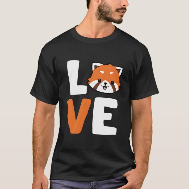 Camiseta Panda Rojo Amor Animal Panda (Anverso)