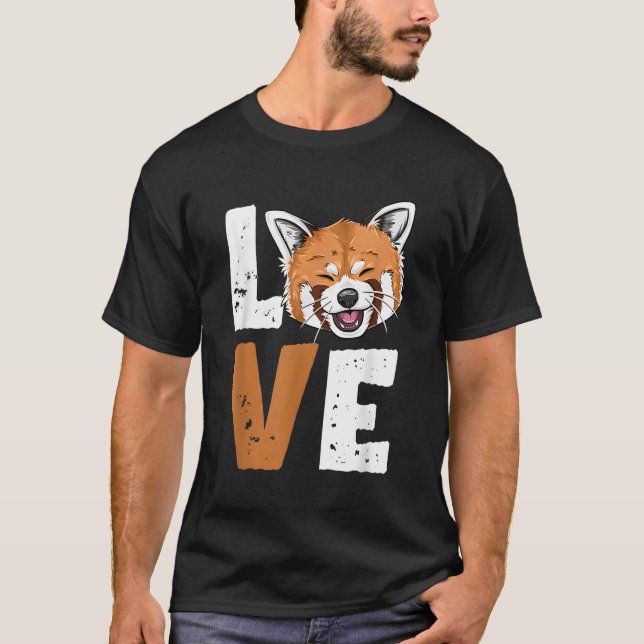Camiseta Panda rojo amor Panda rojo (Anverso)
