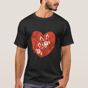 Camiseta Panda Rojo Amor Pandas Cute Animales Osos