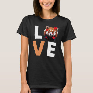 Camiseta Panda rojo amor Pandas rojo gráfico animal